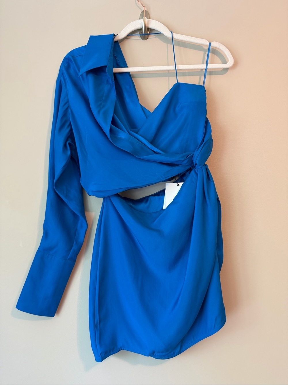 Gauge81 Arica Lapis Blue Silk Asymmetric Cutout Mini Dress XS NWT